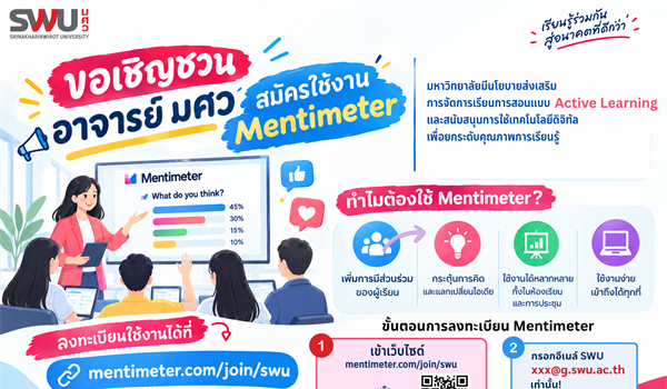 การลงทะเบียนเข้าใช้งาน Application Mentimeter